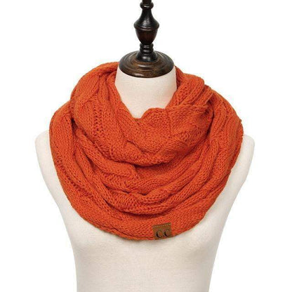 Knitted Cable Ring Cashmere Scarf