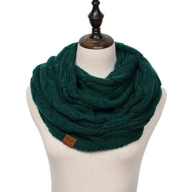 Knitted Cable Ring Cashmere Scarf