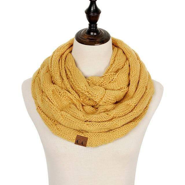 Knitted Cable Ring Cashmere Scarf