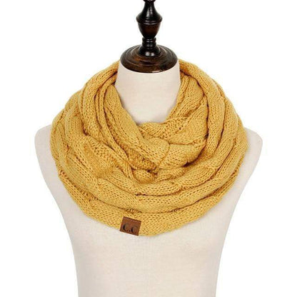 Knitted Cable Ring Cashmere Scarf