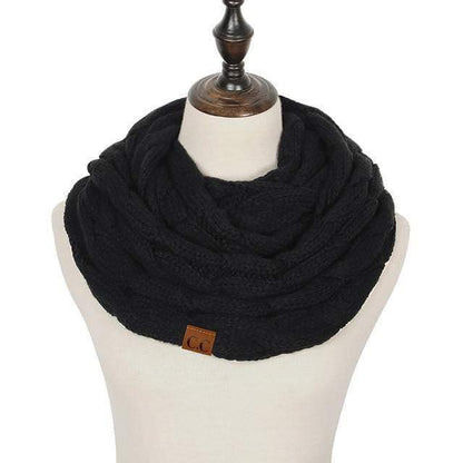 Knitted Cable Ring Cashmere Scarf