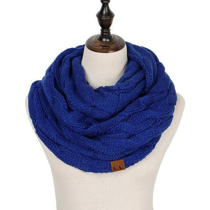 Knitted Cable Ring Cashmere Scarf