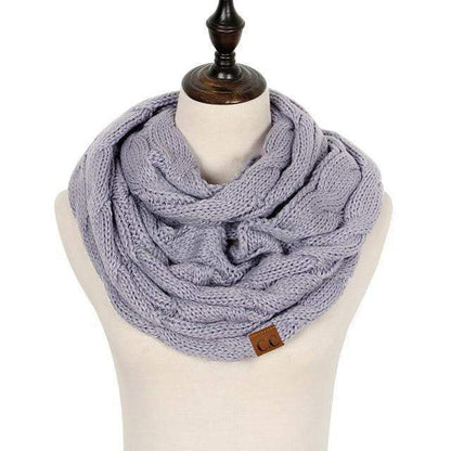 Knitted Cable Ring Cashmere Scarf