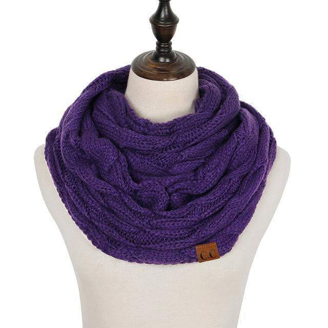 Knitted Cable Ring Cashmere Scarf