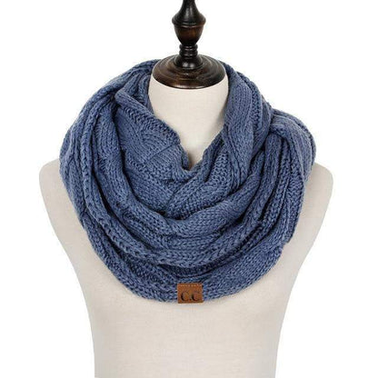 Knitted Cable Ring Cashmere Scarf