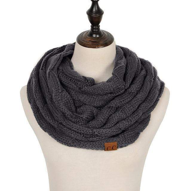 Knitted Cable Ring Cashmere Scarf