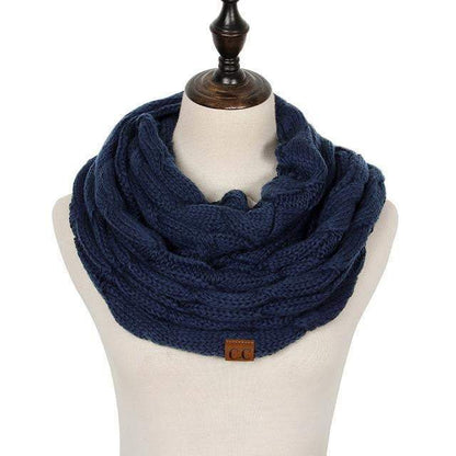 Knitted Cable Ring Cashmere Scarf