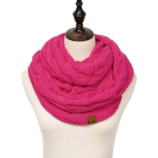 Knitted Cable Ring Cashmere Scarf