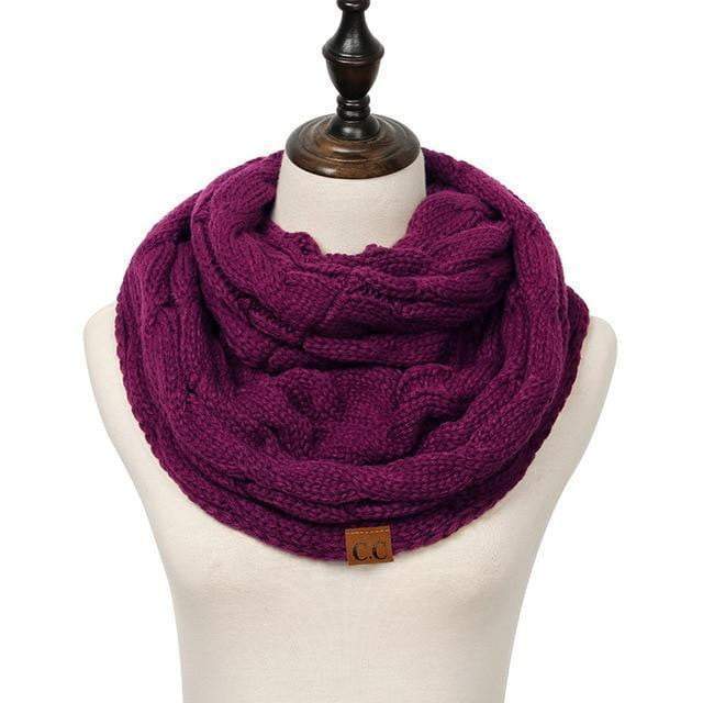 Knitted Cable Ring Cashmere Scarf