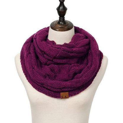 Knitted Cable Ring Cashmere Scarf