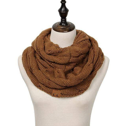 Knitted Cable Ring Cashmere Scarf