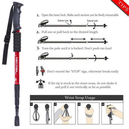 2pcs/lot Trekking Poles Hike Walking Stick Nordic Walking Cane