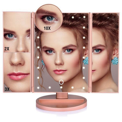 22 LED Lighted Makeup Mirror - Desktop Touch Screen Make Up Mirror