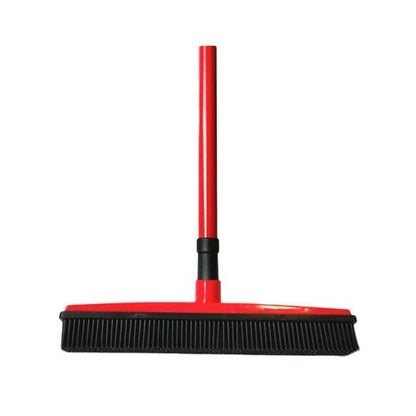 Broom with Squeegee made from Natural Rubber, Multi-Surface and Pet Hair Removal