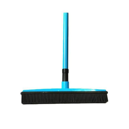 Broom with Squeegee made from Natural Rubber, Multi-Surface and Pet Hair Removal