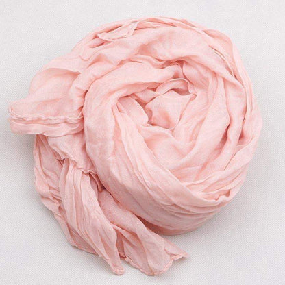 Fashion Casual Foulard All-match Solid Soft Cotton Long Scarf Women Scarves