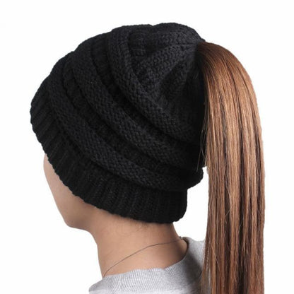 Ponytail Beanie Hat for Women