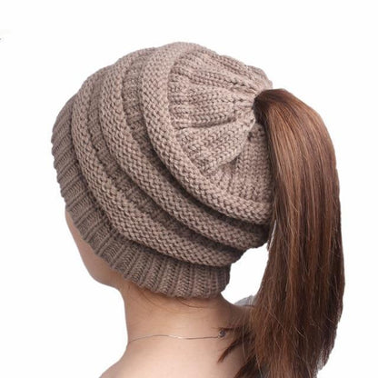 Ponytail Beanie Hat for Women