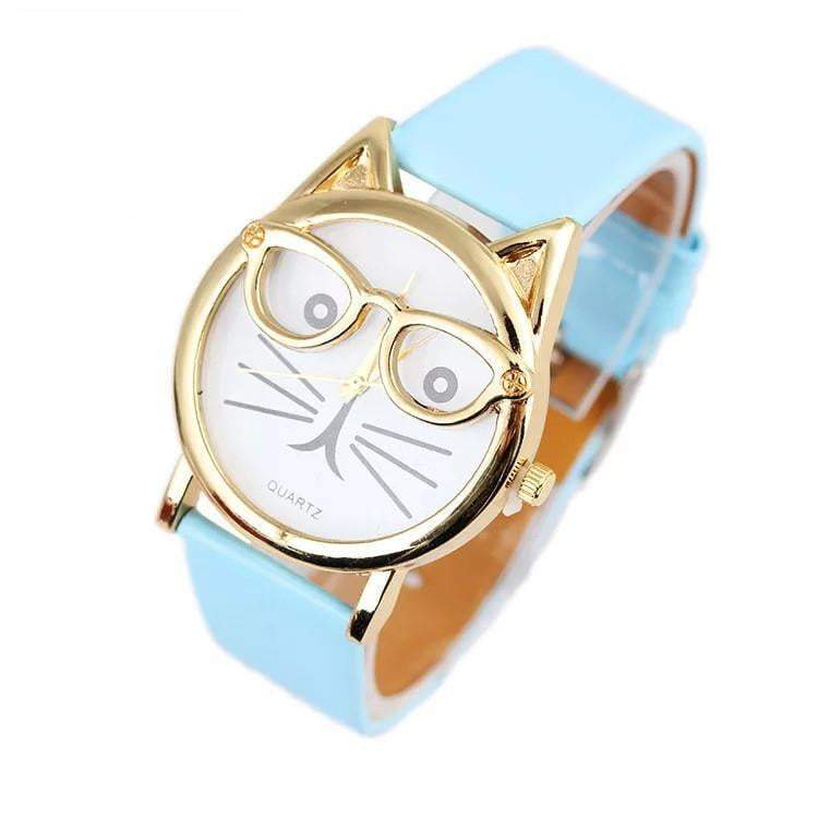 Luxury Brand Women Clock Cute Glasses Cat - Women Watches