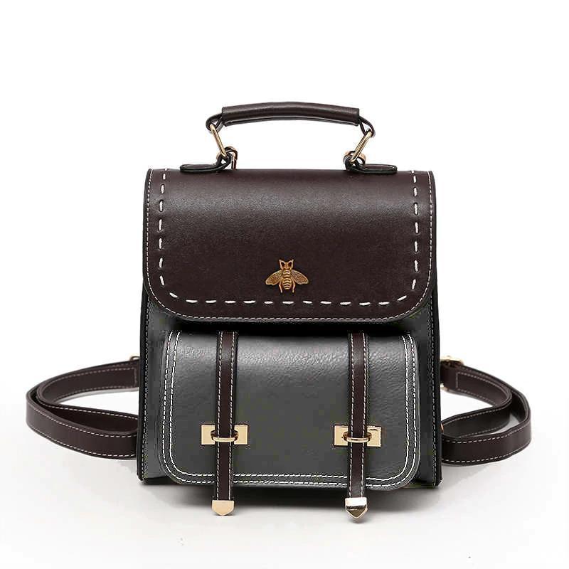 Little Bee Vintage Faux-Leather Backpack