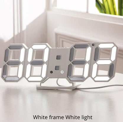 3D LED Wall Clock Modern Design Digital Table Clock Alarm Nightlight Watch For Home Living Room Decoration