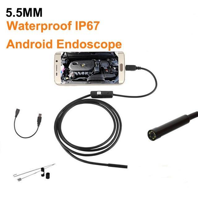 s Endoscope Camera Flexible IP67 2M 1M 5.5mm 7mm Waterproof Inspection Borescope Camera for Android PC Notebook 6LEDs Adjustable