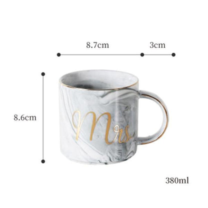 Mr & Mrs Marble Coffee Mugs