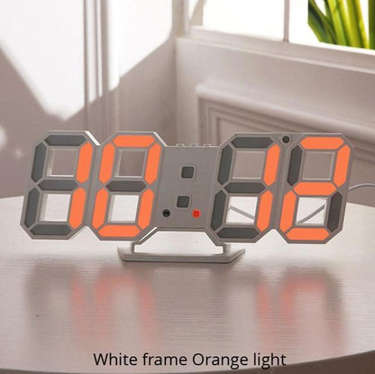 3D LED Wall Clock Modern Design Digital Table Clock Alarm Nightlight Watch For Home Living Room Decoration