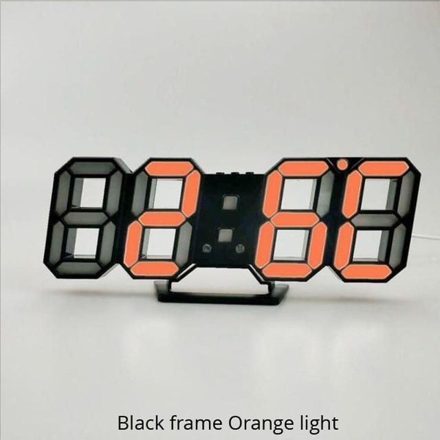 3D LED Wall Clock Modern Design Digital Table Clock Alarm Nightlight Watch For Home Living Room Decoration