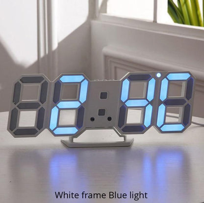 3D LED Wall Clock Modern Design Digital Table Clock Alarm Nightlight Watch For Home Living Room Decoration