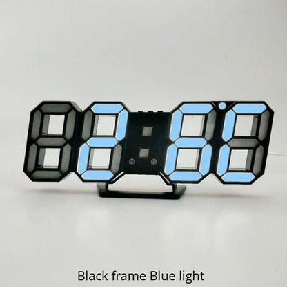 3D LED Wall Clock Modern Design Digital Table Clock Alarm Nightlight Watch For Home Living Room Decoration