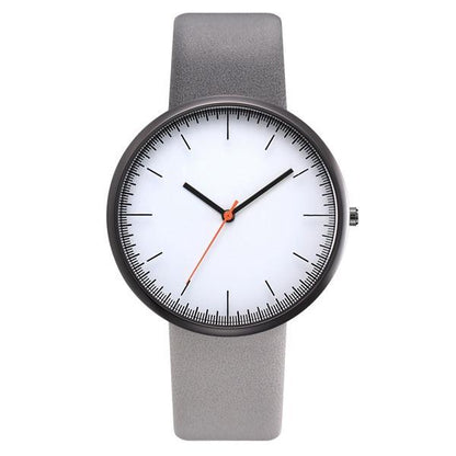 Women Watch Gray Contrast Leather Quartz Watch Women Men Watches Lovers Unisex Casual Ladies Wrist Watch Clock Relogio Feminino
