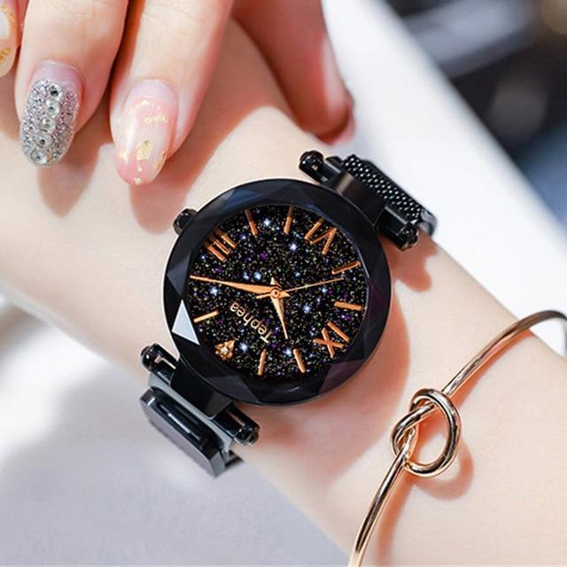 Luxury Women Watches Magnetic Starry Sky Female Clock Quartz Wristwatch Fashion Ladies Wrist Watch