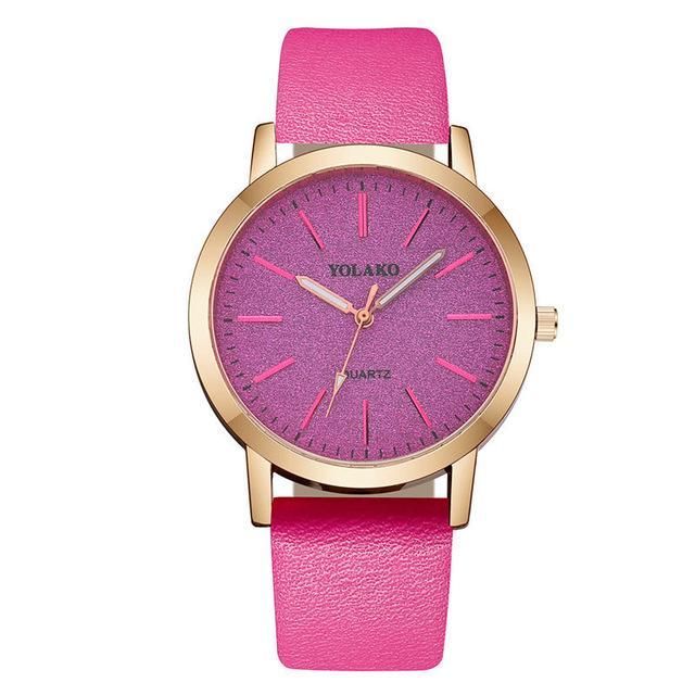 s High Quality Fashion Womens Ladies Simple Watches Geneva Faux Leather Analog Quartz Wrist Watch clock saat Gift