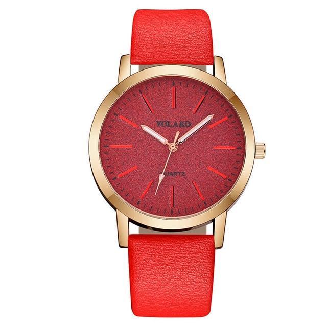 s High Quality Fashion Womens Ladies Simple Watches Geneva Faux Leather Analog Quartz Wrist Watch clock saat Gift