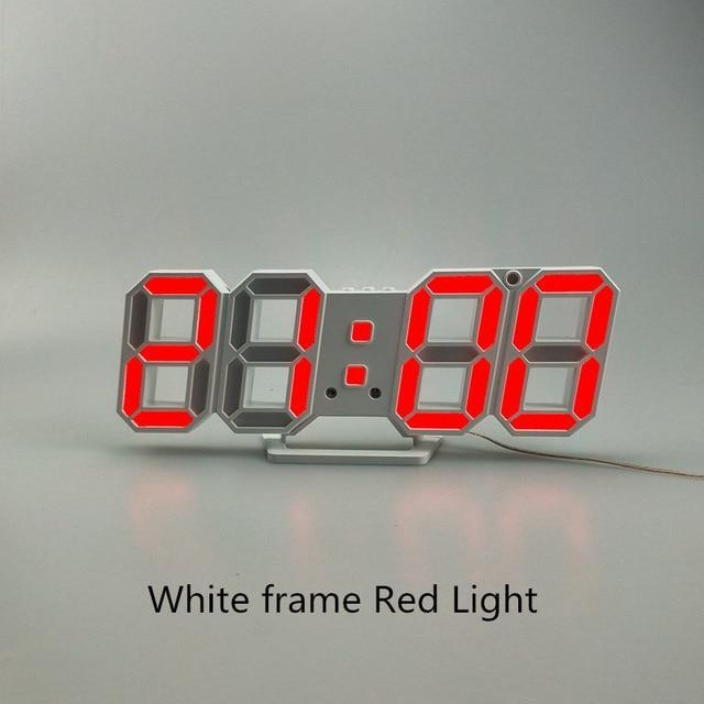 3D LED Wall Clock Modern Design Digital Table Clock Alarm Nightlight Watch For Home Living Room Decoration