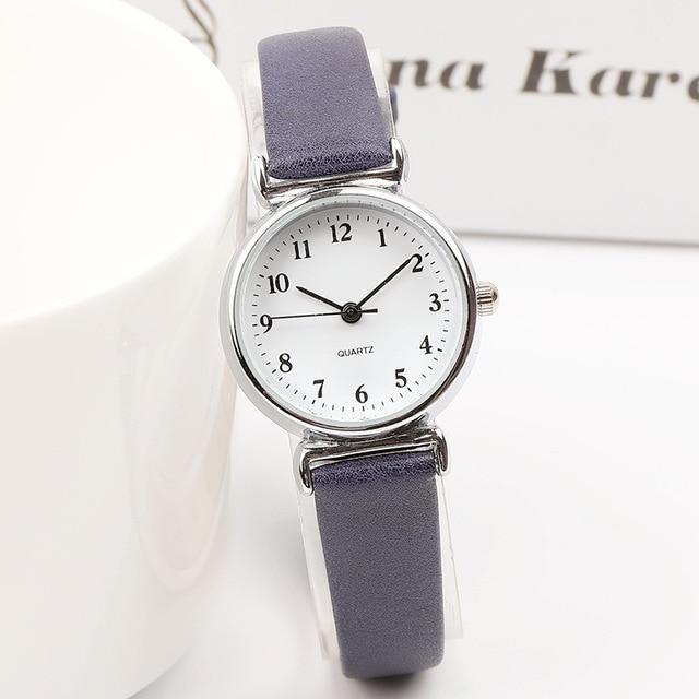 Exquisite small simple women dress watches retro leather female clock Top  brand women's fashion mini design wristwatches clock