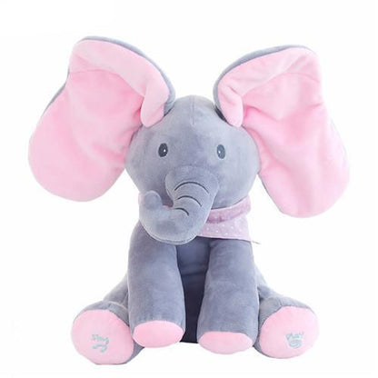 Singing Peek A Boo Elephant Flappy Ear Plush Interactive Kids Toy