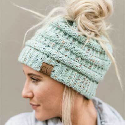 Soft Knit Ponytail Beanie