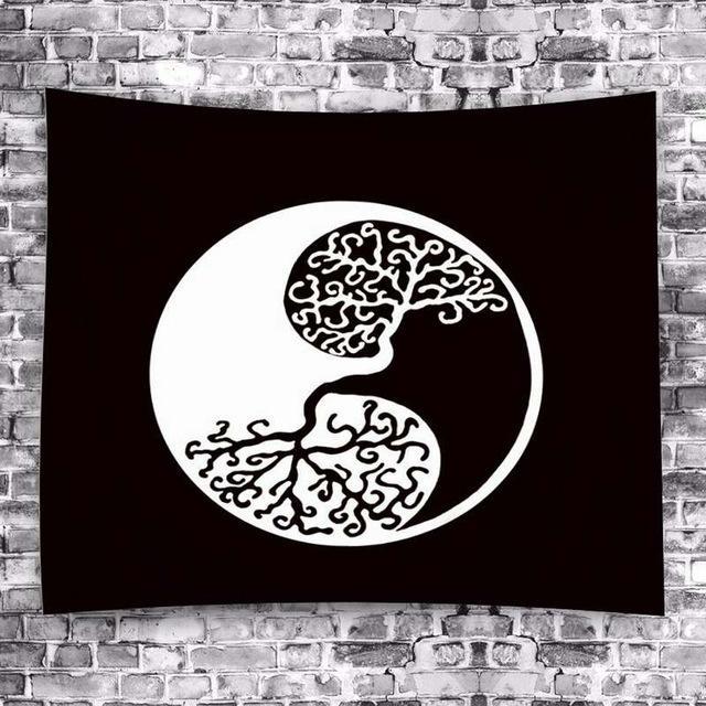 Yin and Yang Mandala Hanging Tapestry