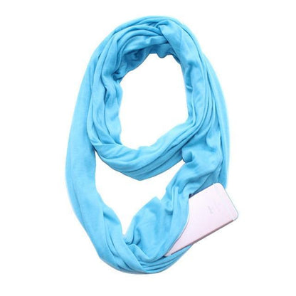 Scarf with Hidden Pocket Convertible Infinity Pattern Scarf Women Fashion