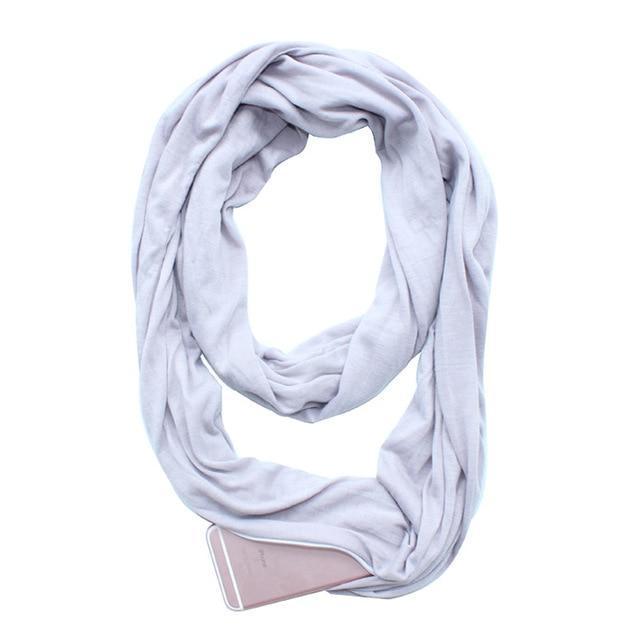 Scarf with Hidden Pocket Convertible Infinity Pattern Scarf Women Fashion