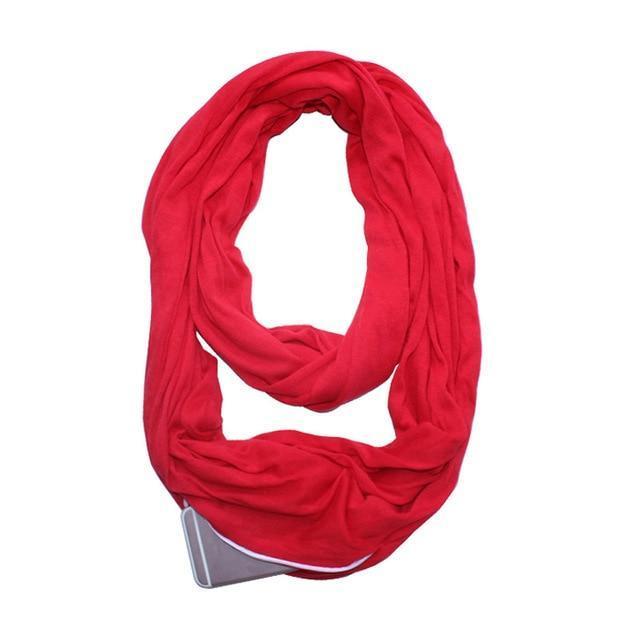 Scarf with Hidden Pocket Convertible Infinity Pattern Scarf Women Fashion