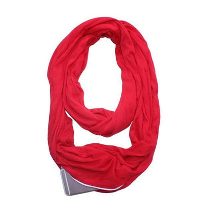 Scarf with Hidden Pocket Convertible Infinity Pattern Scarf Women Fashion