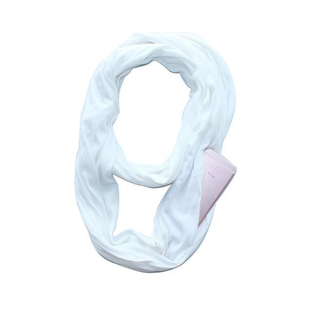 Scarf with Hidden Pocket Convertible Infinity Pattern Scarf Women Fashion