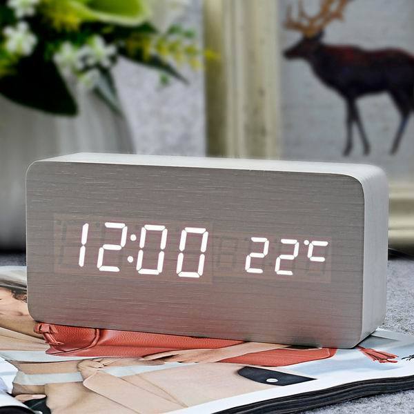 Wooden LED Alarm Clock