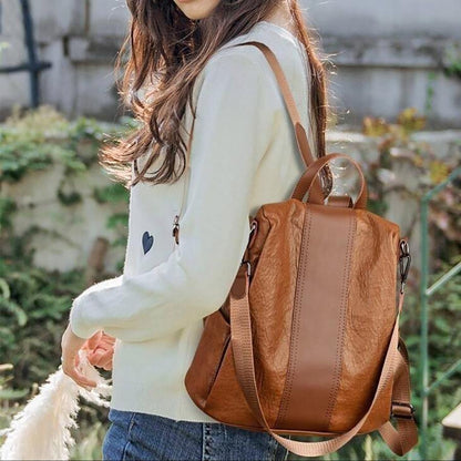 Women's Anti-theft Leather Backpack