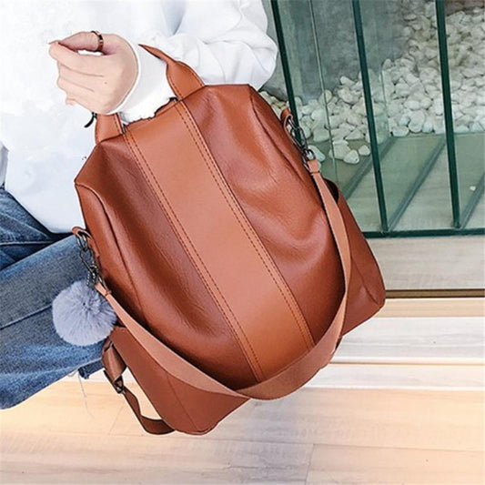 Women's Anti-theft Leather Backpack