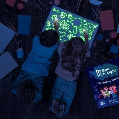 HOT Draw With Light Fun children&#39;s luminous Drawing Board Magic With Light-Fun Fluorescent Pen Educational Toys for Children