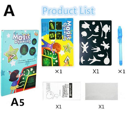 HOT Draw With Light Fun children&#39;s luminous Drawing Board Magic With Light-Fun Fluorescent Pen Educational Toys for Children